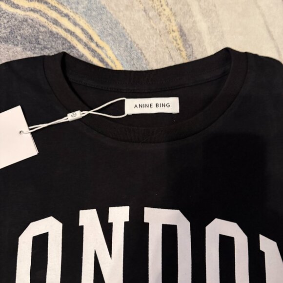 Anine Bing London Black Tee Womens Small Medium Or Large - Picture 2 of 4